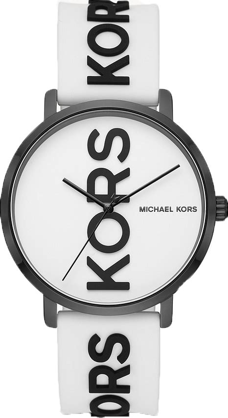 michael kors black and white watch|michael kors black silicone watch.